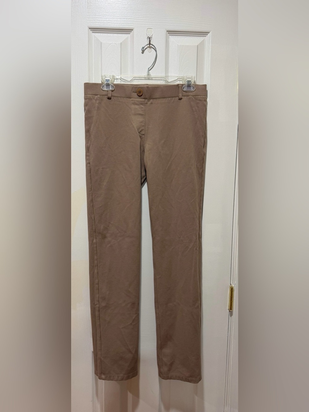 Betabrand Tan Straight Leg Pants- Size Medium